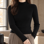 Women's Ribbed Knit Mock Neck Sweater