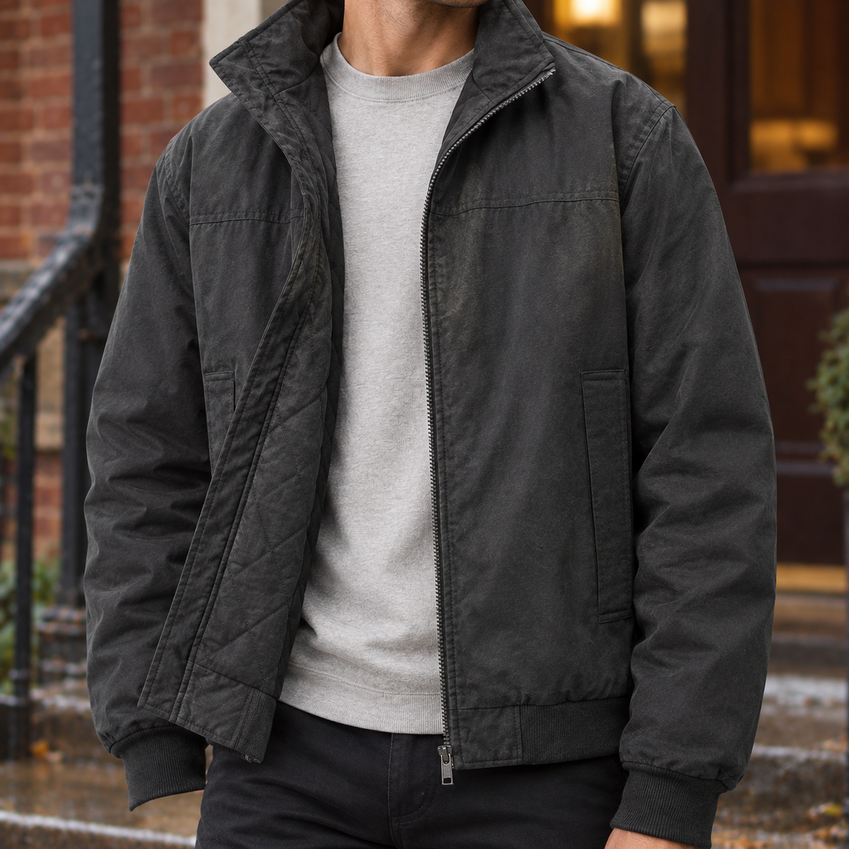 Men's Stand Collar Zip Jacket