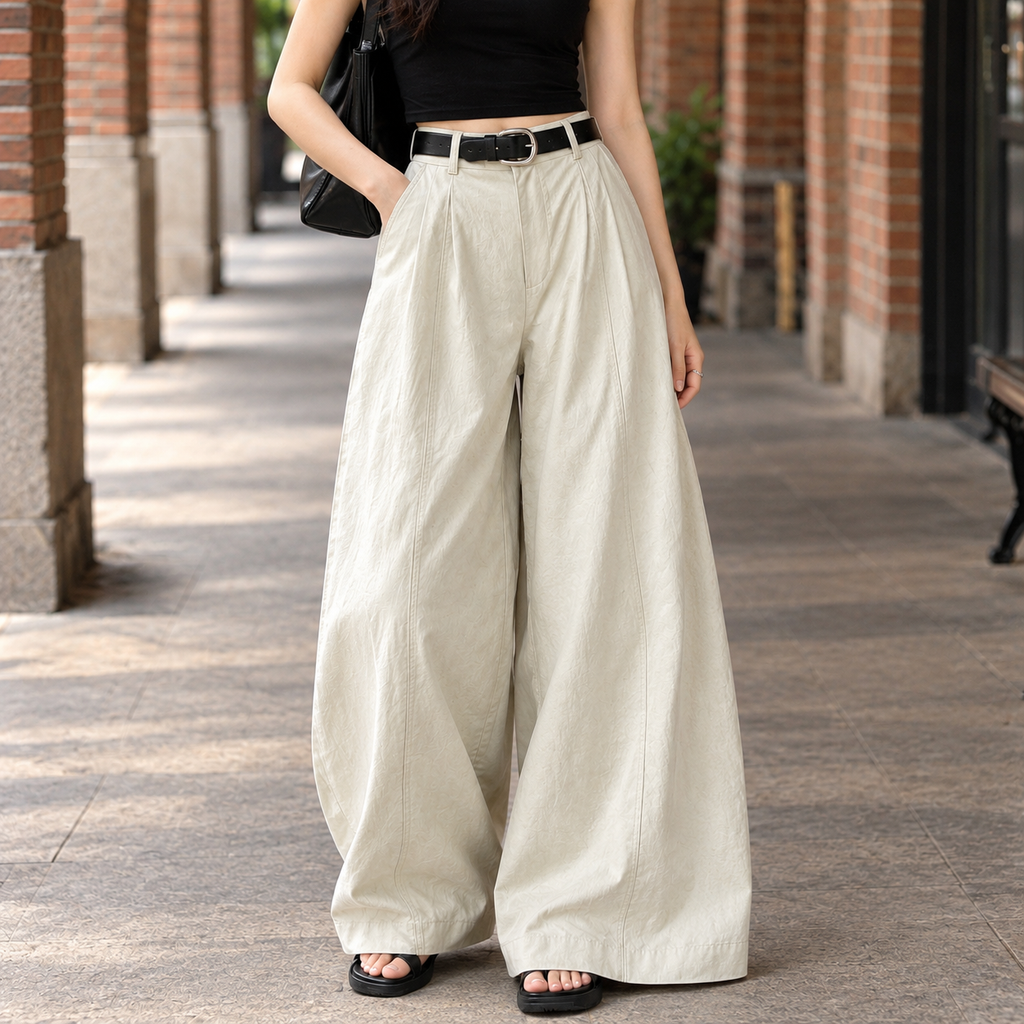 Women's High-Waisted Wide-Leg Pants