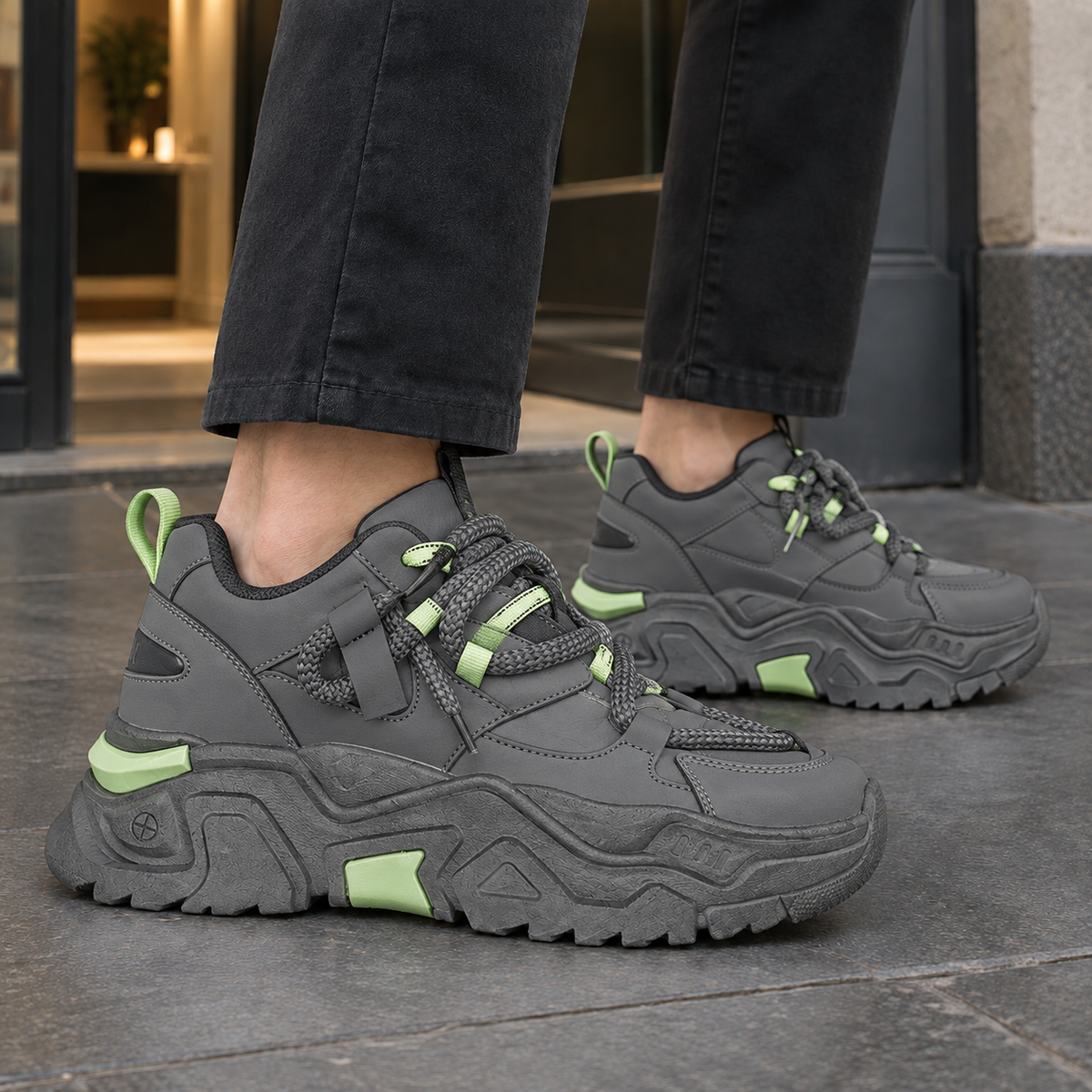 Women's Chunky Lace-Up Platform Sneakers