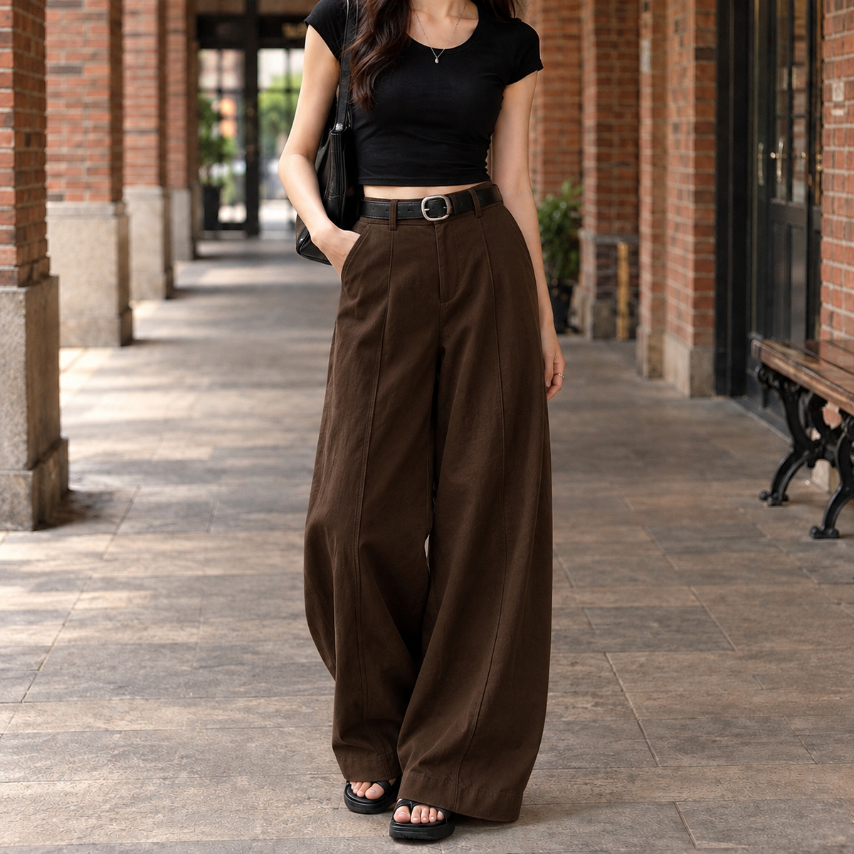 Women's High-Waisted Wide-Leg Pants