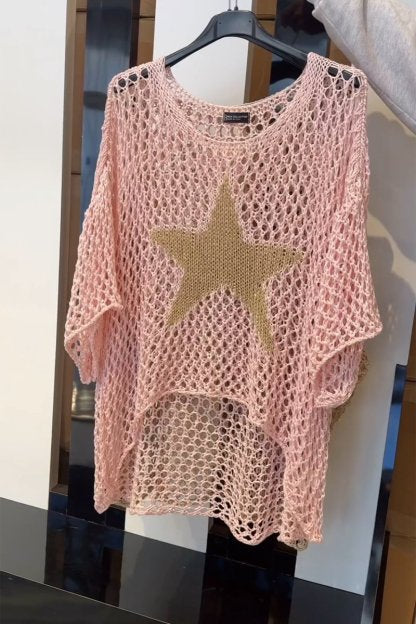 Pull ajouré étoilé pour femme