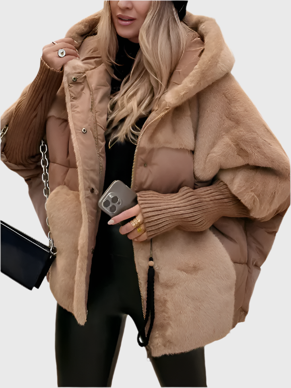 Damen-Steppjacke aus Kunstpelz
