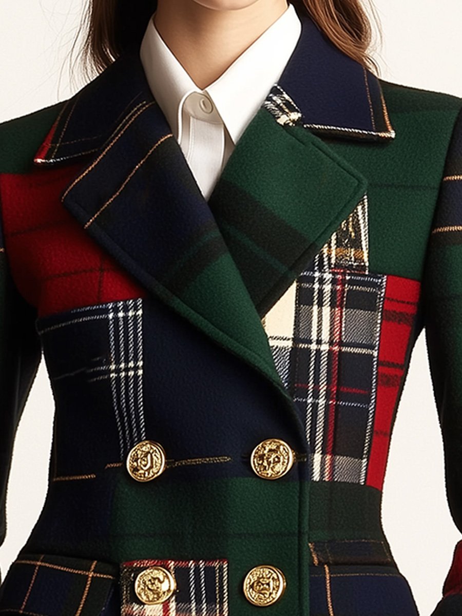 Women’s Tartan Double-Breasted Blazer