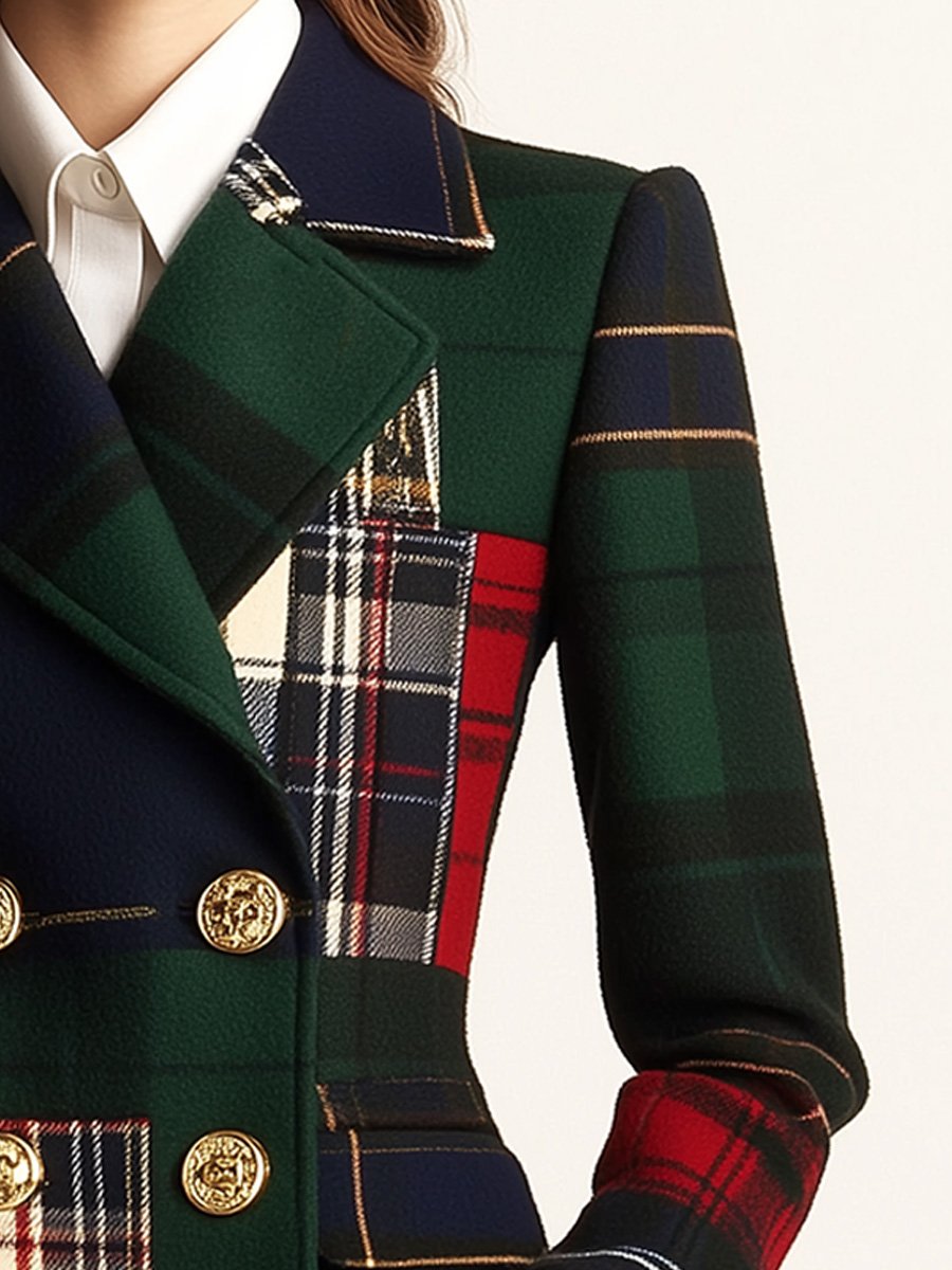 Women’s Tartan Double-Breasted Blazer
