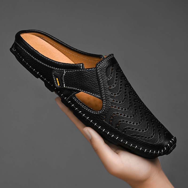 Men’s Perforated Slip-On Mule Shoes