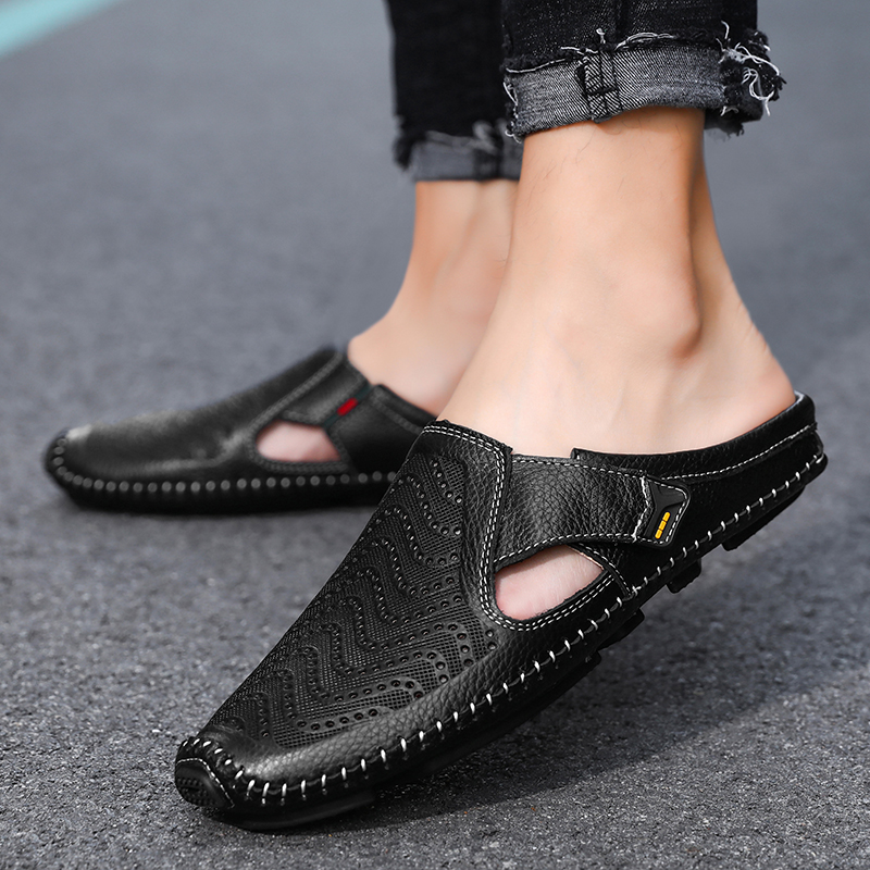 Perforerade slip-on-mules för herrar