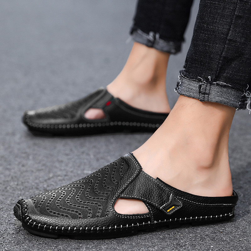 Perforerade slip-on-mules för herrar