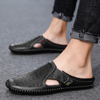 Perforerade slip-on-mules för herrar