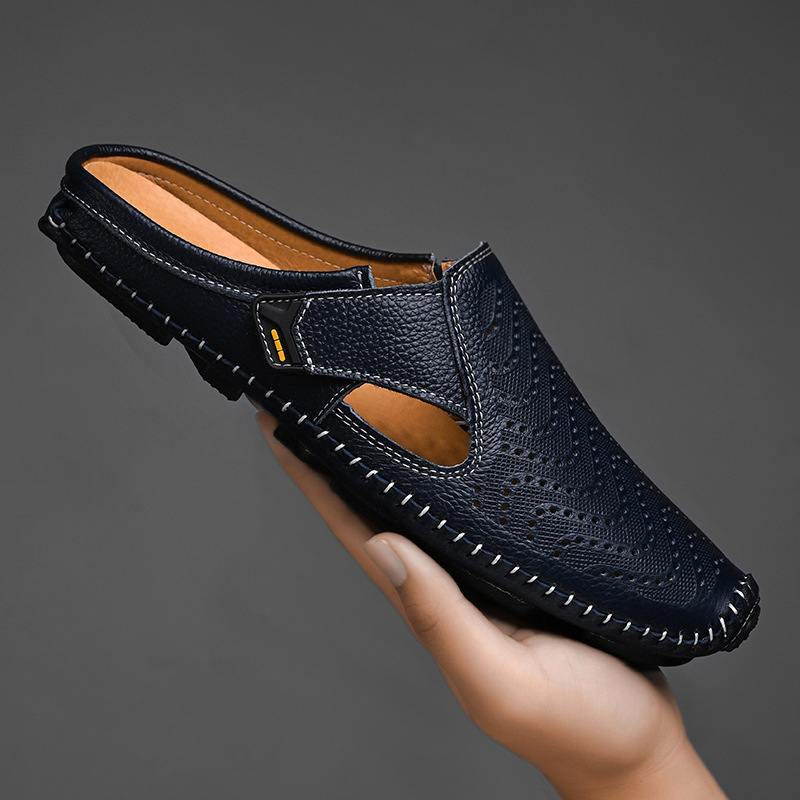 Perforerade slip-on-mules för herrar