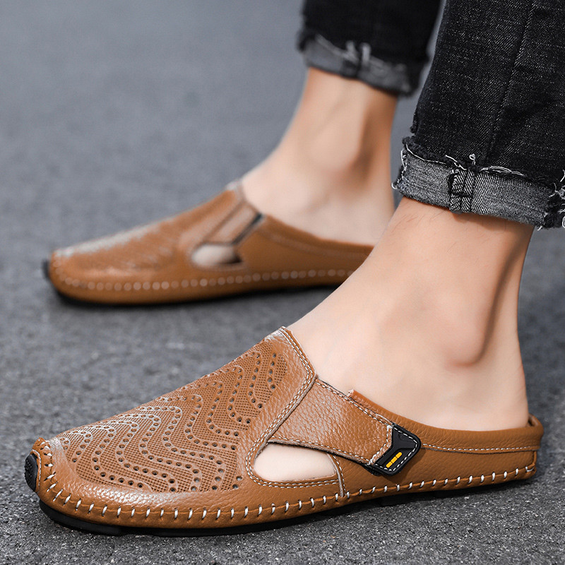 Perforerade slip-on-mules för herrar