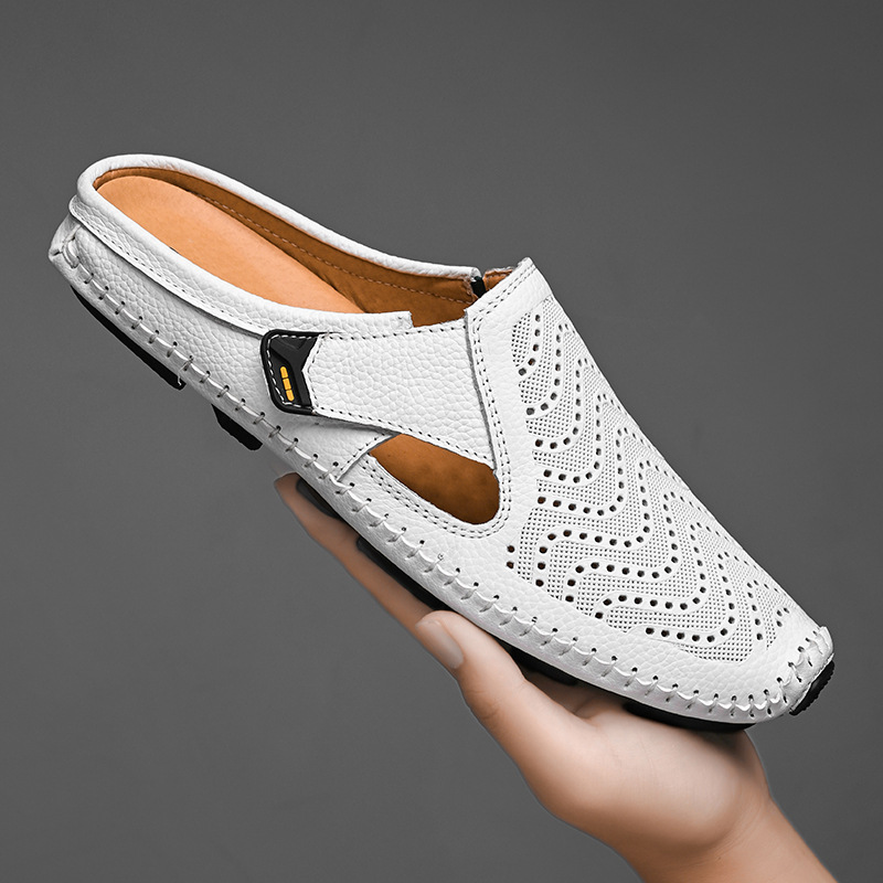 Men’s Perforated Slip-On Mule Shoes