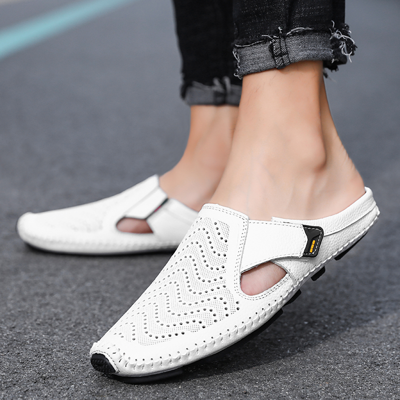 Perforerade slip-on-mules för herrar