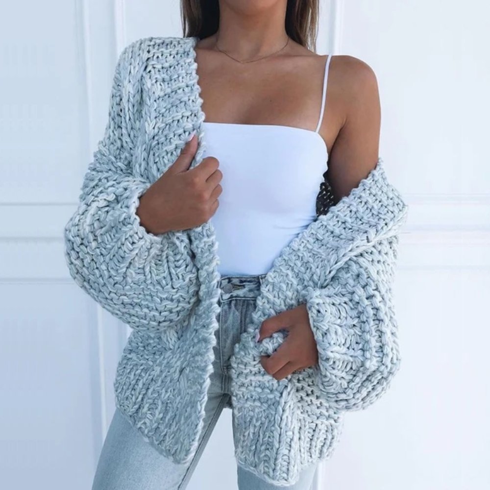 Gilet ouvert épais pour femme