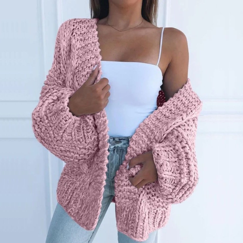 Gilet ouvert épais pour femme