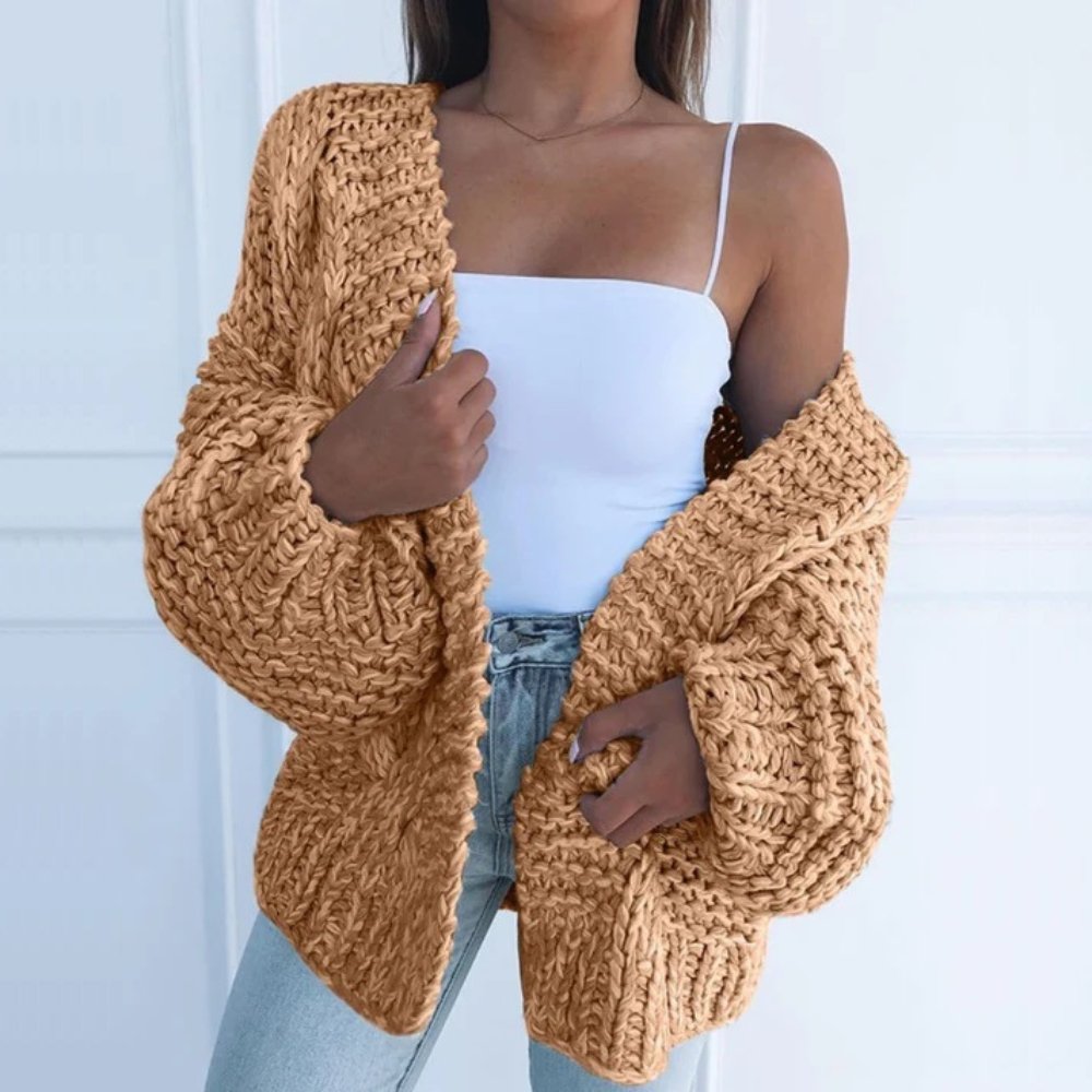 Gilet ouvert épais pour femme