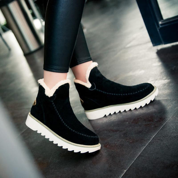 Botines cómodos para mujer con forro cálido