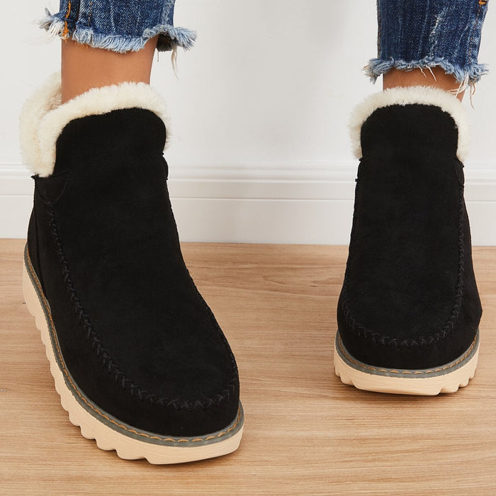 Botines cómodos para mujer con forro cálido