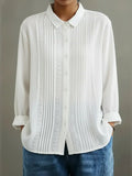 Blouse plissée pour femme avec bordure en dentelle