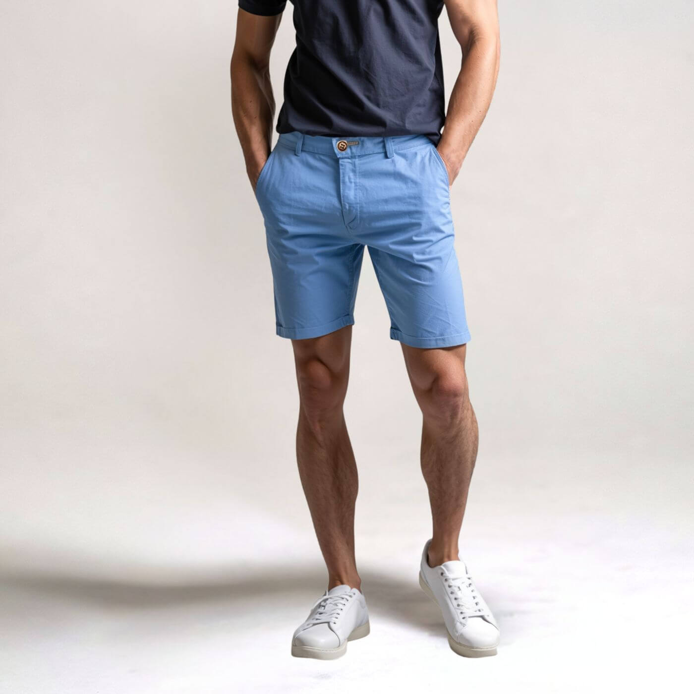 Men's Smart Casual Shorts with Stretch Waistband for Everyday Wear