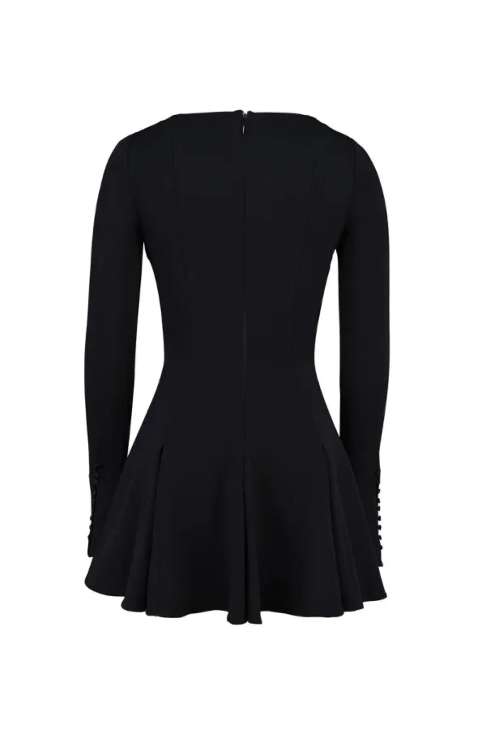 Elegantes Damen Minikleid mit figurbetonter Passform, langen Ärmeln und Knopfmanschetten