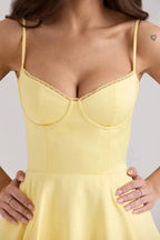 Damen Midikleid mit Korsett, Tüllrock und strukturiertem Oberteil