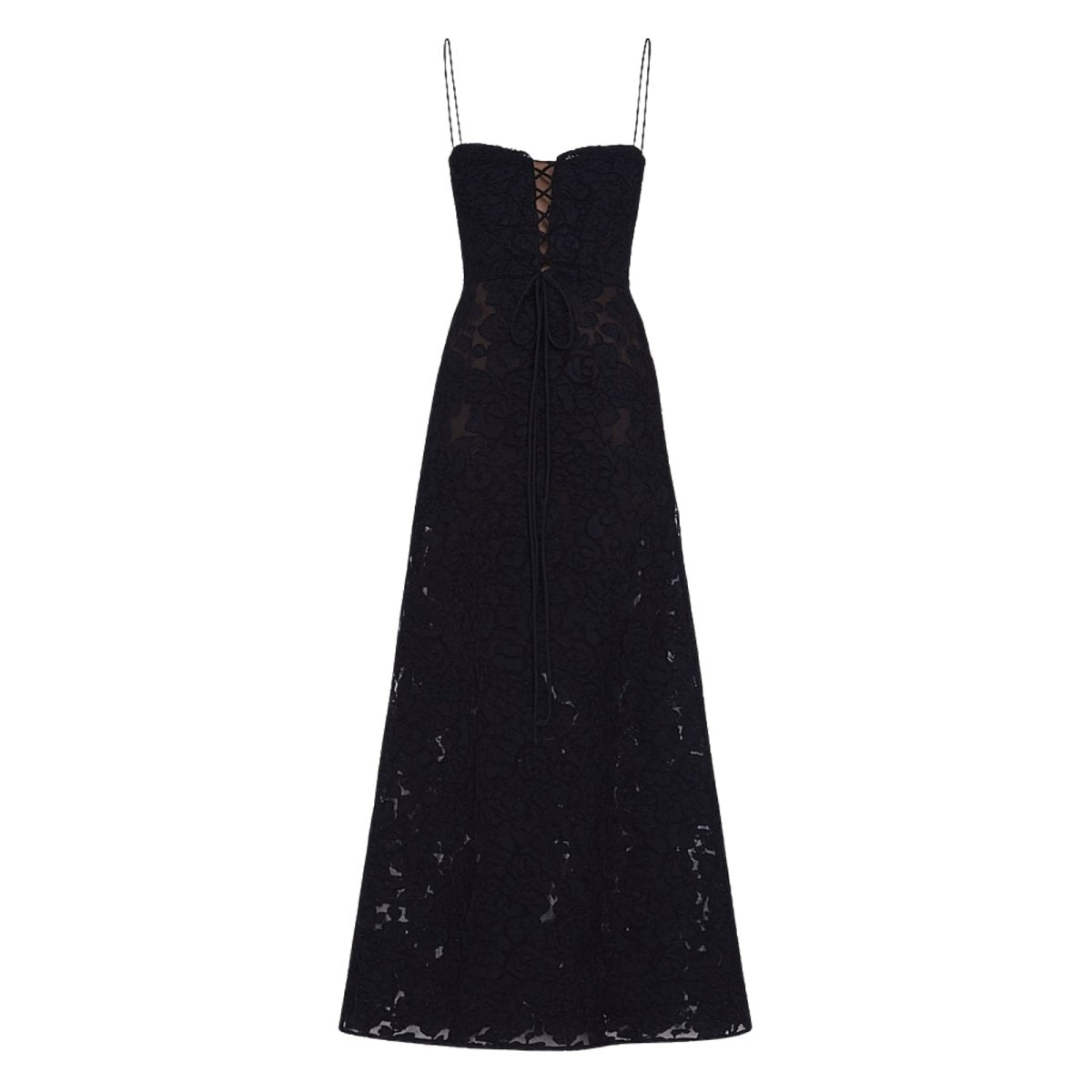 Damenmaxikleid mit Blumenmuster, Korsettoberteil und fließender Silhouette