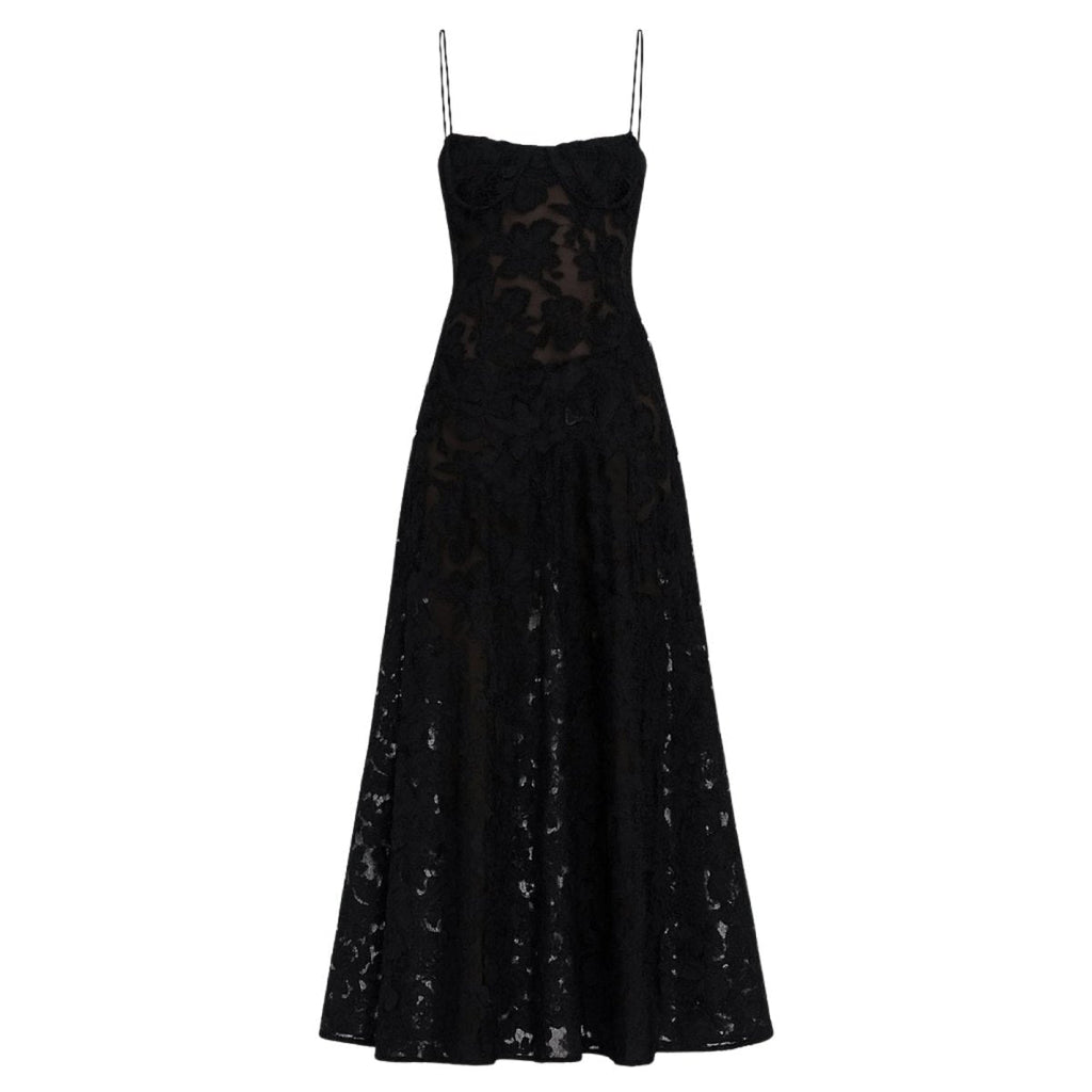 Damenmaxikleid mit Blumenmuster, Korsettoberteil und fließender Silhouette