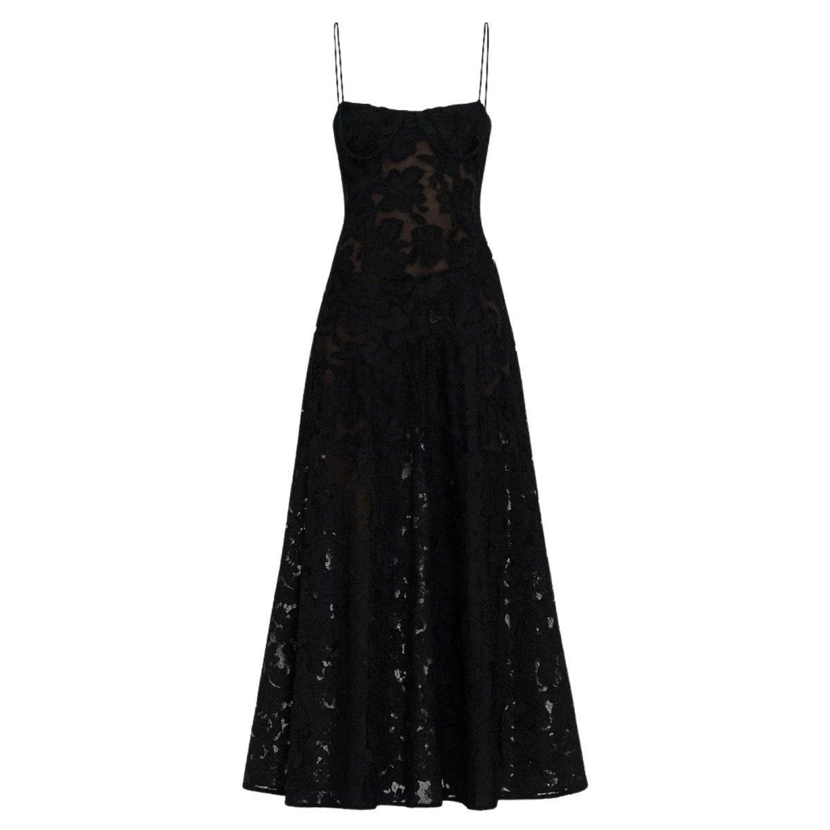 Damenmaxikleid mit Blumenmuster, Korsettoberteil und fließender Silhouette
