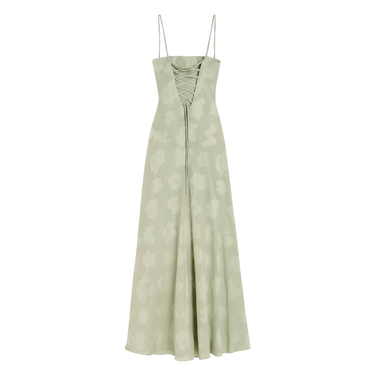 Damenmaxikleid mit Blumenmuster, Korsettoberteil und fließender Silhouette