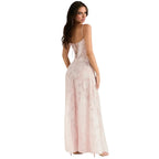Damenmaxikleid mit Blumenmuster, Korsettoberteil und fließender Silhouette
