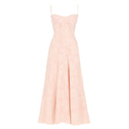 Damenmaxikleid mit Blumenmuster, Korsettoberteil und fließender Silhouette