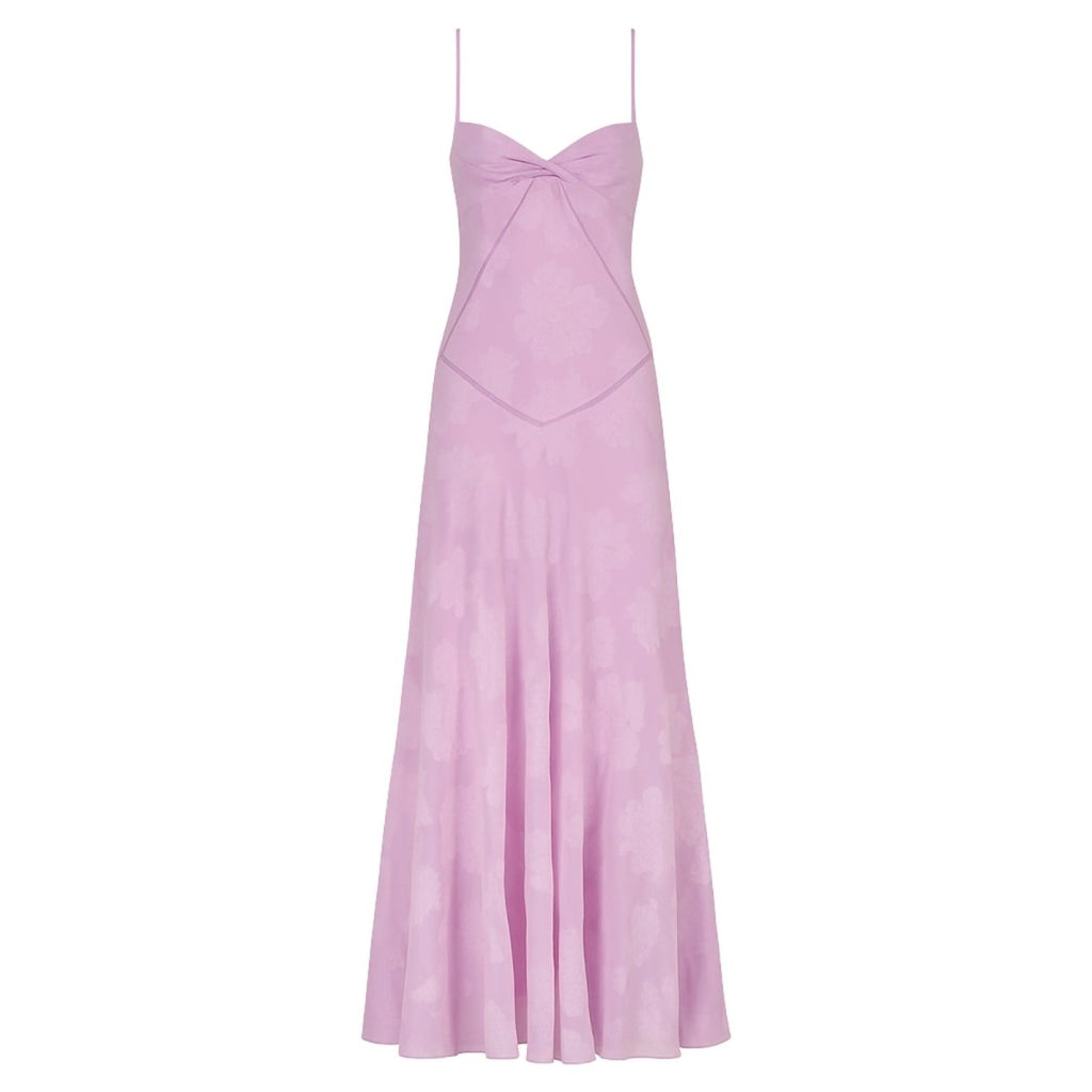 Damenmaxikleid mit Blumenmuster, Korsettoberteil und fließender Silhouette