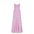 Damenmaxikleid mit Blumenmuster, Korsettoberteil und fließender Silhouette
