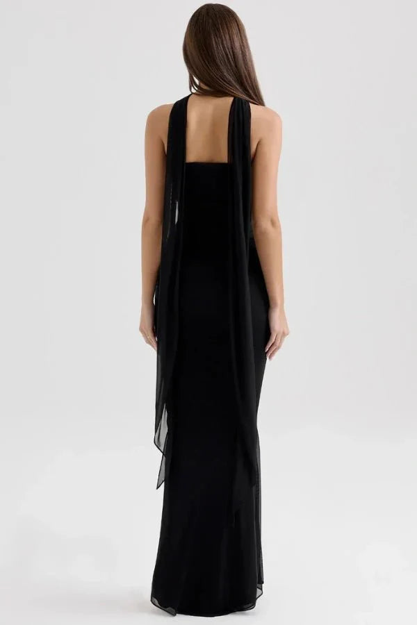 Damen trägerloses Maxikleid mit Korsettoberteil und geraffter Meerjungfrauen-Silhouette
