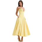 Damenmidikleid mit Korsettoberteil, voluminösem Rock und strukturiertem Design