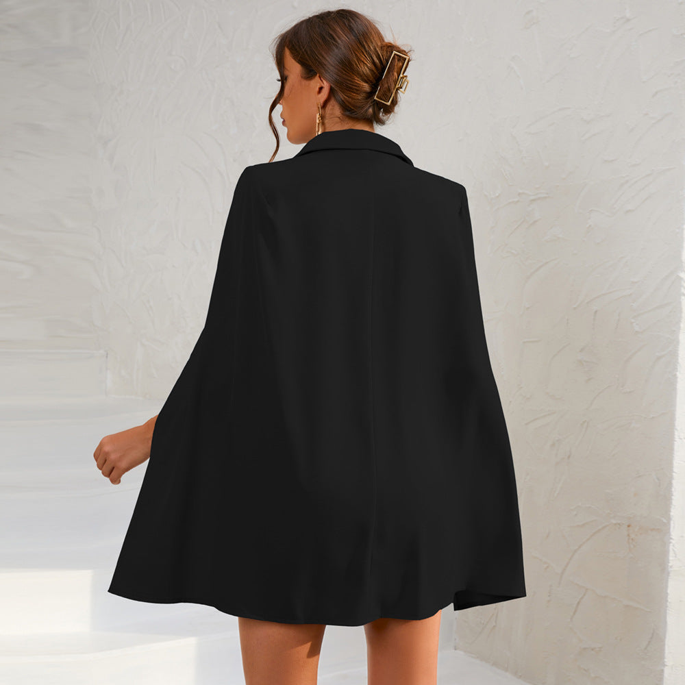 Mini-robe blazer cape pour femme