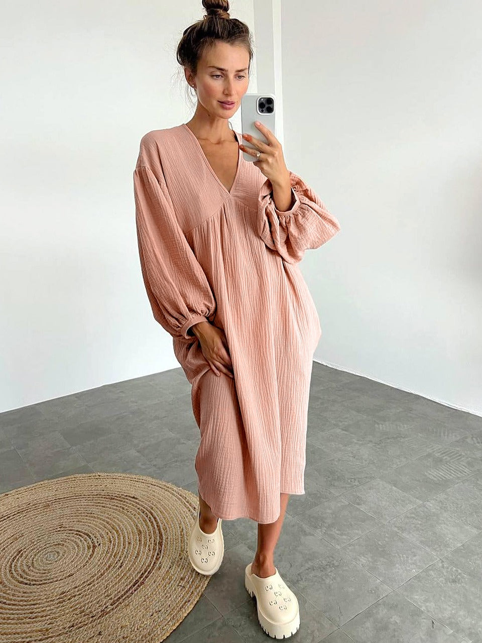 Women’s V-Neck Relaxed Maxi Dress