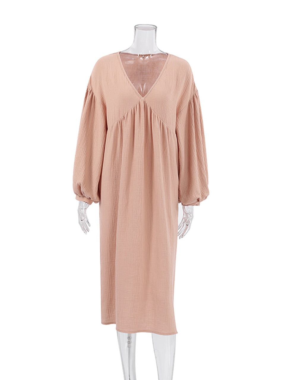 Robe maxi décontractée pour femme à col en V