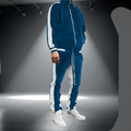 Men's Two-Piece Velvet Tracksuit with Zip-Up Jacket and Jogger Pants