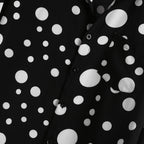 Herrenhemd mit Polka-Dots, Stehkragen und langen Ärmeln
