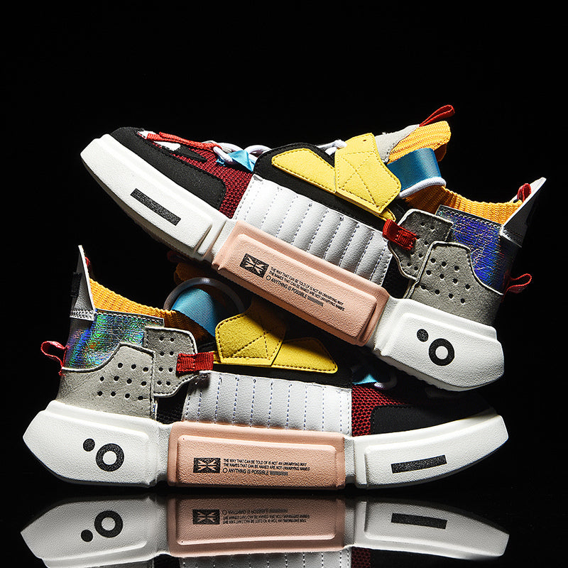 Herren Urban Sneakers mit auffälligem Patchwork-Design und gepolsterter Sohle
