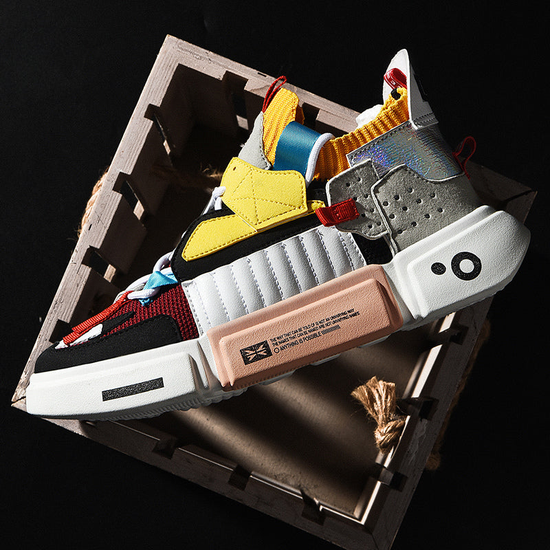 Herren Urban Sneakers mit auffälligem Patchwork-Design und gepolsterter Sohle
