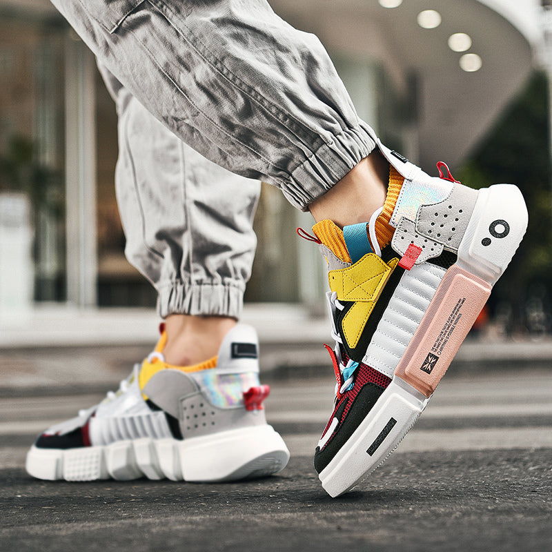 Herren Urban Sneakers mit auffälligem Patchwork-Design und gepolsterter Sohle