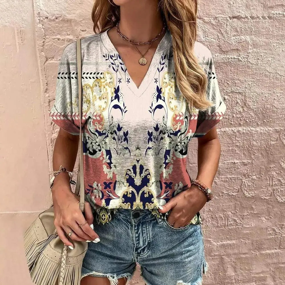 Damen Paisley-Bluse mit kurzen Ärmeln für leichten Sommerstil