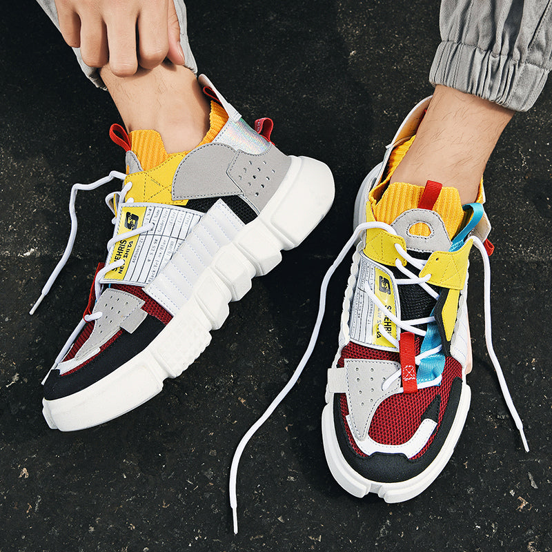 Herren Urban Sneakers mit auffälligem Patchwork-Design und gepolsterter Sohle