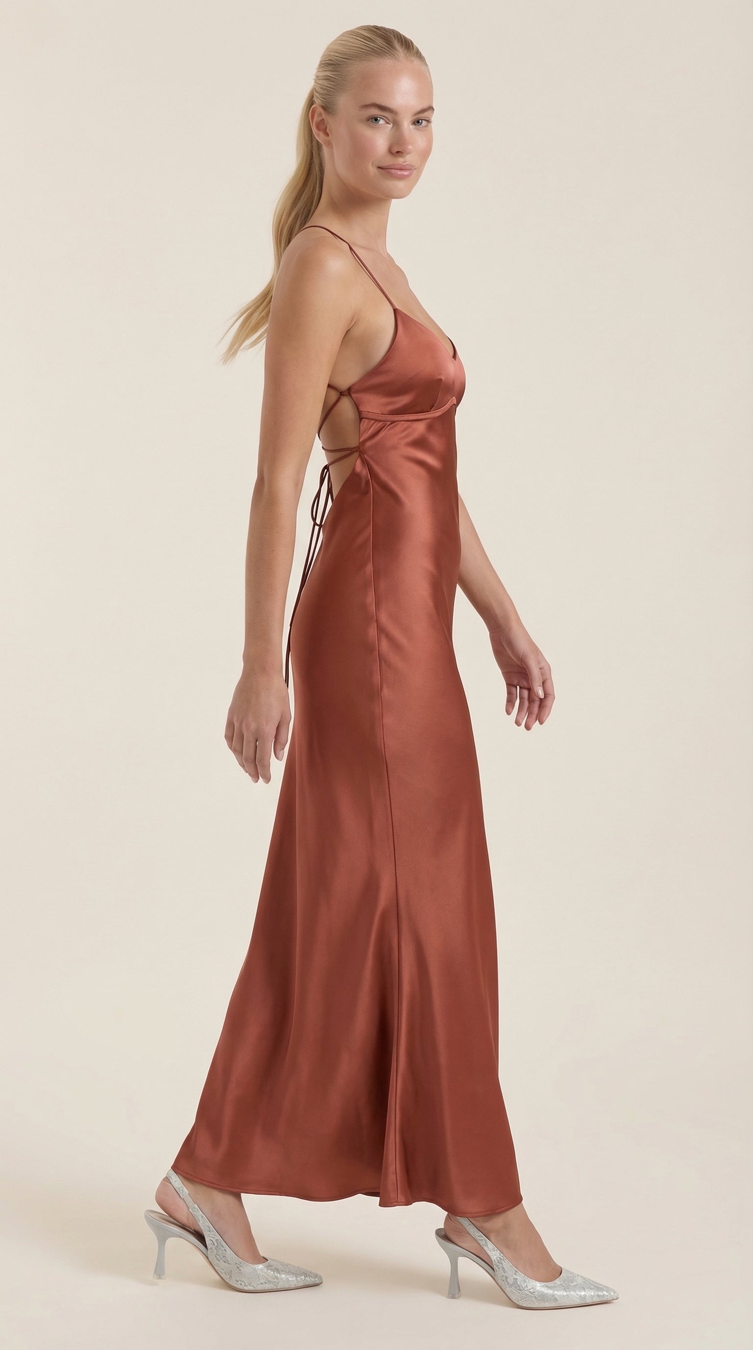 Maxi Jurk Dames V-Hals Lange Mouwen Avond