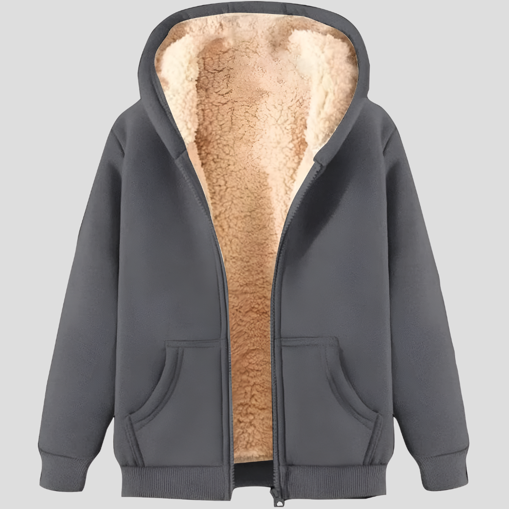 Sweat à capuche zippé pour homme, doublé polaire