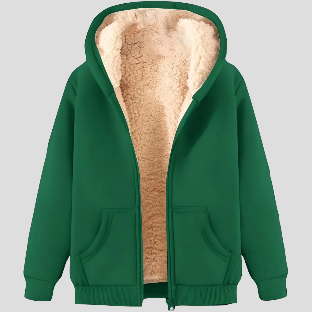 Sweat à capuche zippé pour homme, doublé polaire