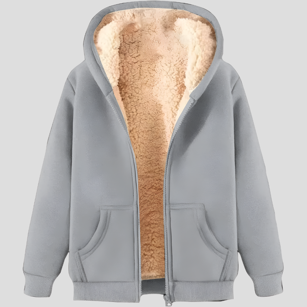 Sweat à capuche zippé pour homme, doublé polaire
